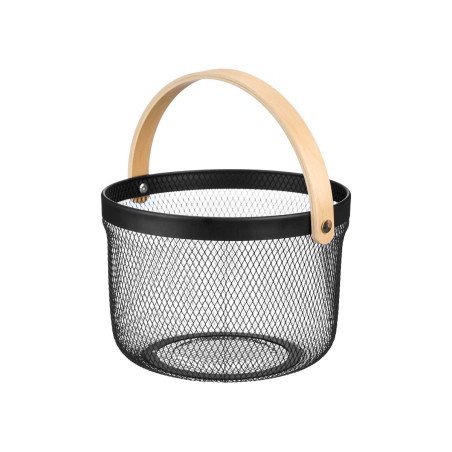 10860 PANIER 26X19CM 0,376KG NOIR METAL BOIS