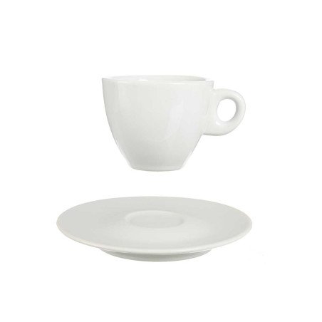 90449 TASSE SOUS TASSE 36X22CM  BLANC CERAMIQUE