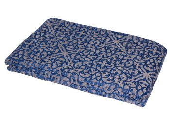 COUVRES LIT 240X260 CM 2.415 KG BLEU GRIS COTTON