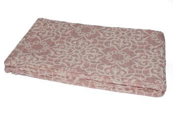 COUVRES LIT 240X260 CM 2.415 KG ROSE BLANC CASSE COTTON