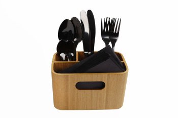 081941	 Cutlery tray rectangle Plynatural Wood 11x11x18cm