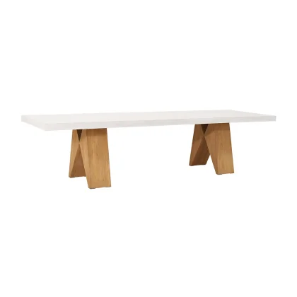 TD043  W180D90H75CM 82KG BLANC MARRON BOIS