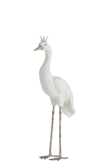 88092	CRANE FEATHERS WHITE/SILVER S (25x13x49cm)