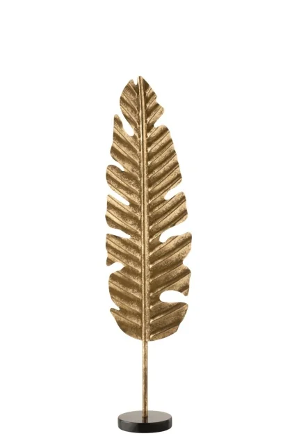 7626	LEAF ON FT RND ALUM/MARB GD S (16x10x66cm)