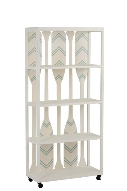 93596	RACK 5PADDLES 4SHELV WD WH/BLU (80,5x35x172,5cm)