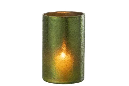 35130 LANTERNE 12X12X20CM 0.833KG VERT VERRE