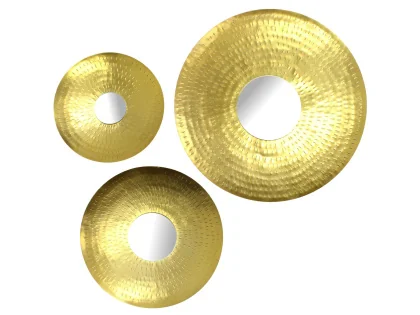 XET-0368	Mirror Iron Gold 29.5x29.5x4.5cm S/3