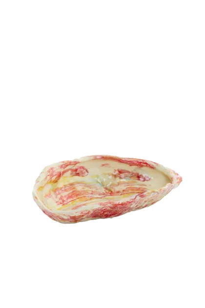 6357413  DISH 30.5X18X7CM 2.5KG JAUNE ROUGE CERAMIQUE