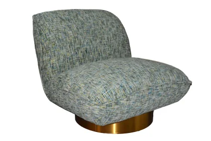 3201 CHAISE W88XD90XH79CM VERT DORE TOILE METAL