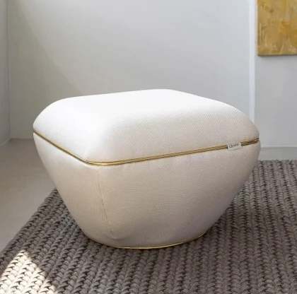 VZHY6-IVY  PUF H42,5W60L60CM BLANC CASSE