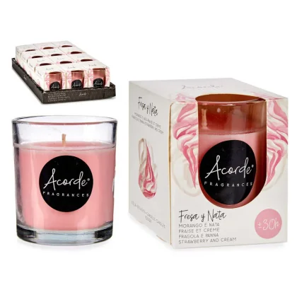 83184 BOUGIE 8X7 CM 0.294KG ROSE CIRE VERRE