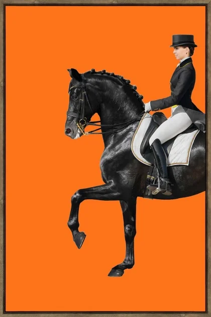 10160 TABLEAU 60X90X4CM ORANGE NOIR