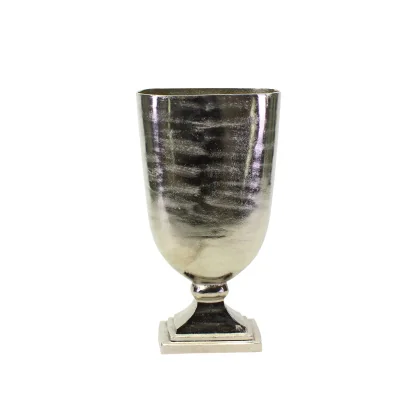 36115	vase Luxe, aluminium, nickle plated, 27x51cm