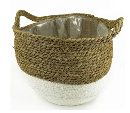 47650  PANIER 30X26CM 0.514KG BLANC BAMBOU
